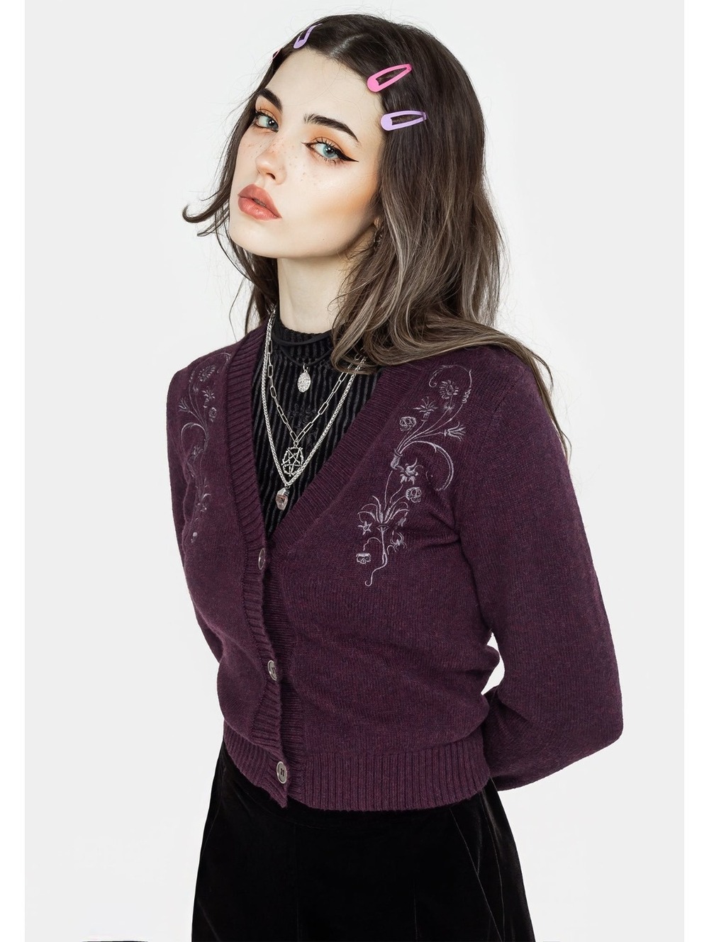 Disturbia Poe cardigan - embroidered Whimsygoth cardigan